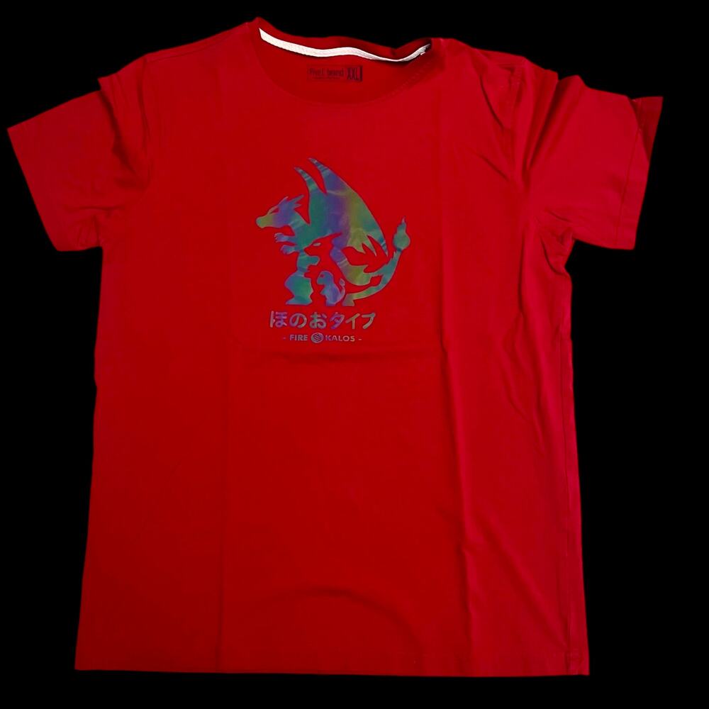 Charizard Charmander Fire Type Kalos Pokémon T-Shirt Red XXL Five C Japan Text